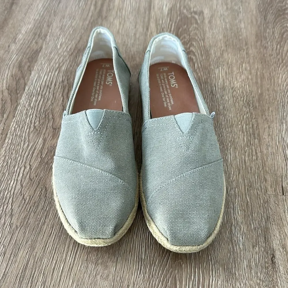 TOMS Alpargata Rope Espadrille Shoes Grey Size 7‎